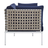 Harmony 4-Piece Sunbrella® Basket Weave Outdoor Patio Aluminum Seating Set by Lefancy