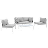 Harmony 4-Piece Sunbrella® Outdoor Patio Aluminum Seating Set by Lefancy