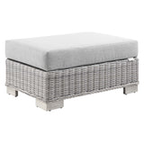 Conway Outdoor Patio Wicker Rattan Ottoman by Lefancy