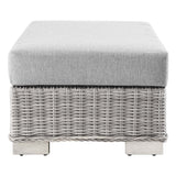 Conway Outdoor Patio Wicker Rattan Ottoman by Lefancy