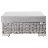 Conway Outdoor Patio Wicker Rattan Ottoman by Lefancy