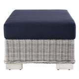 Conway Outdoor Patio Wicker Rattan Ottoman by Lefancy