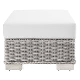 Conway Outdoor Patio Wicker Rattan Ottoman by Lefancy