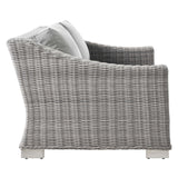 Conway Outdoor Patio Wicker Rattan Loveseat by Lefancy