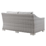 Conway Outdoor Patio Wicker Rattan Loveseat by Lefancy