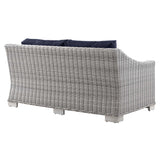 Conway Outdoor Patio Wicker Rattan Loveseat by Lefancy