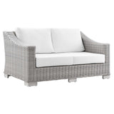 Conway Outdoor Patio Wicker Rattan Loveseat by Lefancy