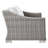 Conway Outdoor Patio Wicker Rattan Loveseat by Lefancy