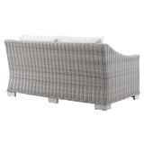 Conway Outdoor Patio Wicker Rattan Loveseat by Lefancy