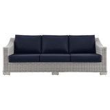 Conway Outdoor Patio Wicker Rattan Sofa by Lefancy