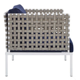 Harmony 6-Piece Sunbrella® Basket Weave Outdoor Patio Aluminum Seating Set by Lefancy