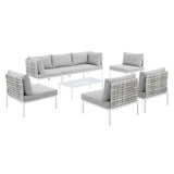 Harmony 8-Piece Sunbrella® Basket Weave Outdoor Patio Aluminum Sectional Sofa Set by Lefancy