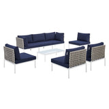 Harmony 8-Piece Sunbrella® Basket Weave Outdoor Patio Aluminum Sectional Sofa Set by Lefancy