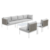 Harmony 8-Piece Sunbrella® Basket Weave Outdoor Patio Aluminum Sectional Sofa Set by Lefancy