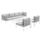 Harmony 8-Piece Sunbrella® Basket Weave Outdoor Patio Aluminum Sectional Sofa Set by Lefancy