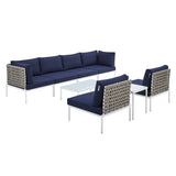 Harmony 8-Piece Sunbrella® Basket Weave Outdoor Patio Aluminum Sectional Sofa Set by Lefancy