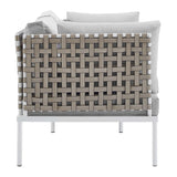 Harmony 8-Piece Sunbrella® Basket Weave Outdoor Patio Aluminum Seating Set by Lefancy