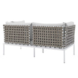 Harmony 8-Piece Sunbrella® Basket Weave Outdoor Patio Aluminum Seating Set by Lefancy