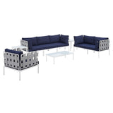 Harmony 8-Piece Sunbrella® Outdoor Patio Aluminum Seating Set by Lefancy