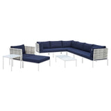 Harmony 10-Piece Sunbrella® Basket Weave Outdoor Patio Aluminum Sectional Sofa Set by Lefancy