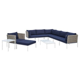 Harmony 10-Piece Sunbrella® Basket Weave Outdoor Patio Aluminum Sectional Sofa Set by Lefancy