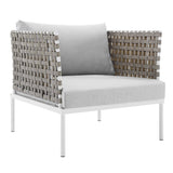 Harmony Sunbrella® Basket Weave Outdoor Patio Aluminum Armchair by Lefancy