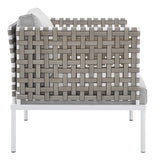 Harmony Sunbrella® Basket Weave Outdoor Patio Aluminum Armchair by Lefancy