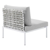 Harmony Sunbrella® Basket Weave Outdoor Patio Aluminum Armless Chair by Lefancy