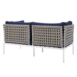 Harmony Sunbrella® Basket Weave Outdoor Patio Aluminum Loveseat by Lefancy