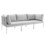 Harmony Sunbrella® Basket Weave Outdoor Patio Aluminum Sofa by Lefancy