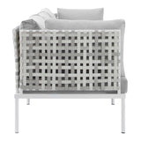 Harmony Sunbrella® Basket Weave Outdoor Patio Aluminum Sofa by Lefancy