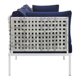 Harmony Sunbrella® Basket Weave Outdoor Patio Aluminum Sofa by Lefancy