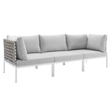 Harmony Sunbrella® Basket Weave Outdoor Patio Aluminum Sofa by Lefancy