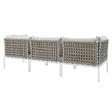 Harmony Sunbrella® Basket Weave Outdoor Patio Aluminum Sofa by Lefancy