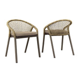 Meadow Outdoor Patio Dining Chairs Set of 2 by Lefancy