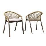 Meadow Outdoor Patio Dining Chairs Set of 2 by Lefancy