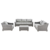 Conway 4-Piece Outdoor Patio Wicker Rattan Furniture Set by Lefancy