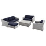 Conway 5-Piece Outdoor Patio Wicker Rattan Furniture Set by Lefancy