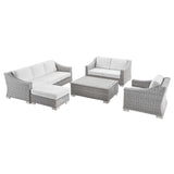 Conway 5-Piece Outdoor Patio Wicker Rattan Furniture Set by Lefancy