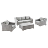 Conway 4-Piece Outdoor Patio Wicker Rattan Furniture Set by Lefancy