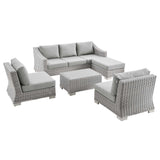 Conway 5-Piece Outdoor Patio Wicker Rattan Furniture Set by Lefancy