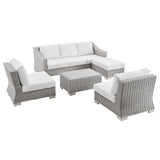 Conway 5-Piece Outdoor Patio Wicker Rattan Furniture Set by Lefancy