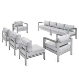 Shore 7 Piece Sunbrella® Fabric Outdoor Patio Aluminum Sectional Sofa Set by Lefancy