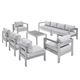 Shore 8 Piece Sunbrella® Fabric Outdoor Patio Aluminum Sectional Sofa Set by Lefancy