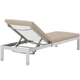 Shore Outdoor Patio Aluminum Chaise with Cushions by Lefancy