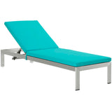 Shore Outdoor Patio Aluminum Chaise with Cushions by Lefancy