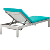 Shore Outdoor Patio Aluminum Chaise with Cushions by Lefancy