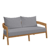 Brisbane Teak Wood Outdoor Patio Loveseat by Lefancy