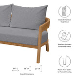 Brisbane Teak Wood Outdoor Patio Loveseat by Lefancy