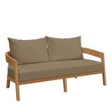 Brisbane Teak Wood Outdoor Patio Loveseat by Lefancy